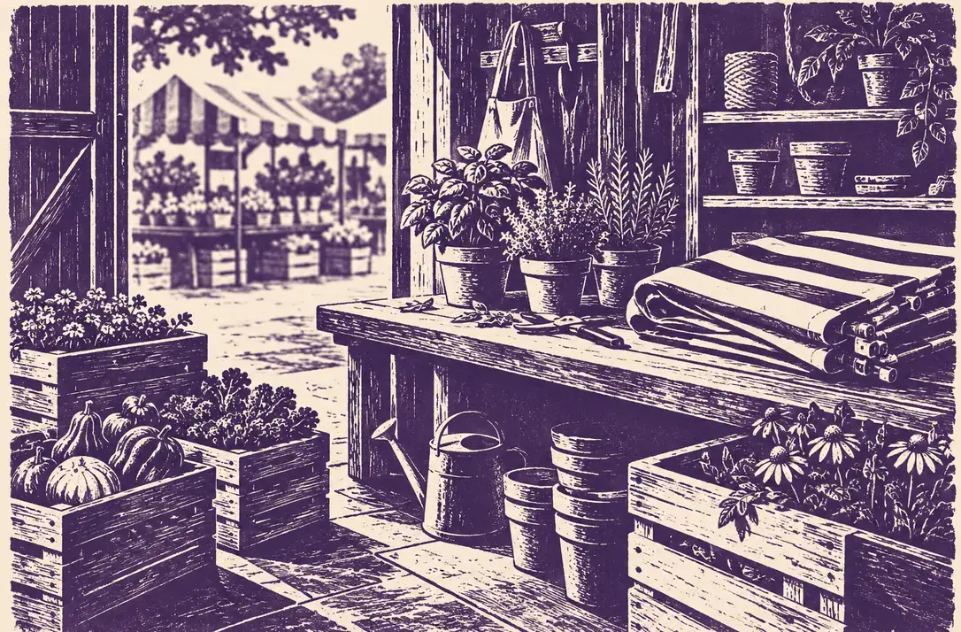 Illustration of seasonal businesses and their working space